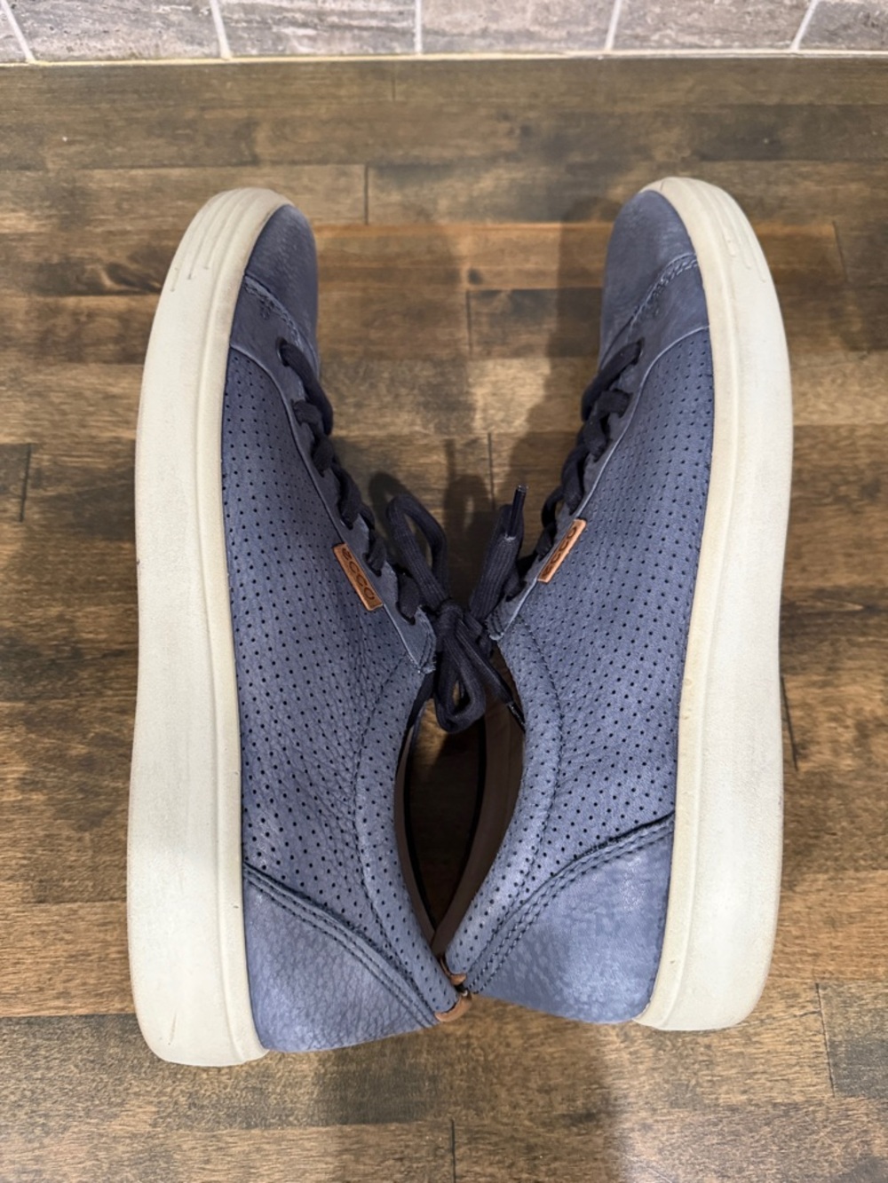 ECCO Soft 7 Marine Perforated Navy Low Top Sneakers Men's size 11 (EU 45) - Picture 10 of 13